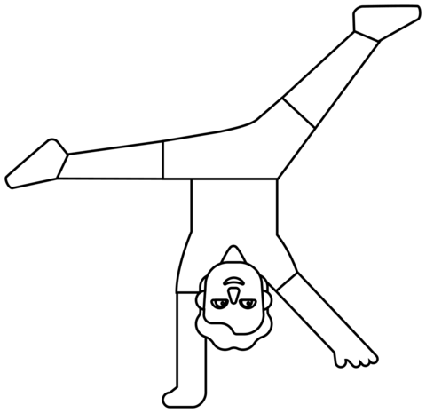 Man Cartwheeling Emoji Coloring Page